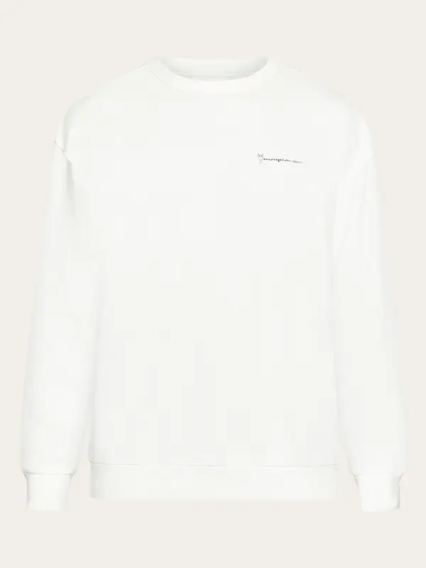 Loose fit sweat owl chill camp print - Regenerative Organic Certified® - GOTS/Vegan - Egret