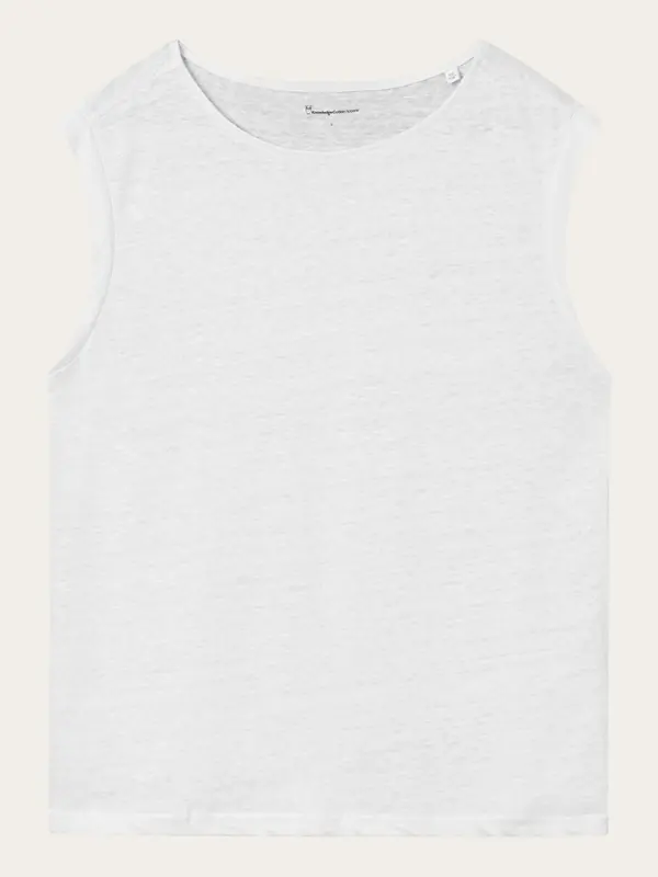 Loose fold up linen t-shirt - Bright White