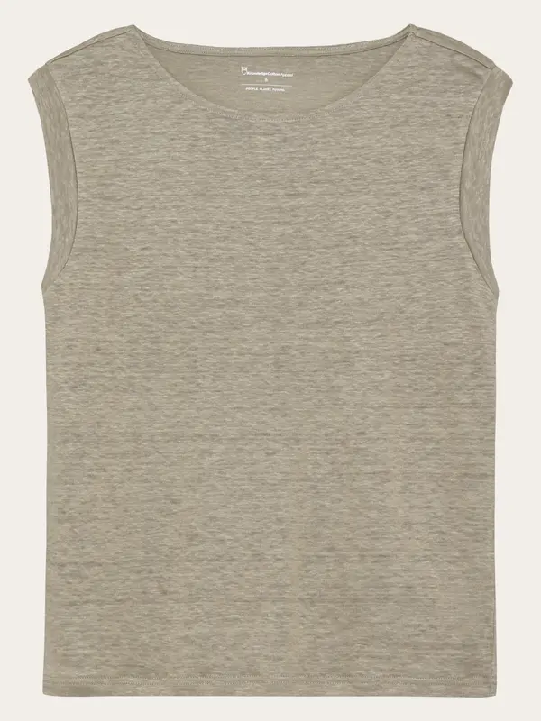 Loose fold up linen t-shirt - Twill