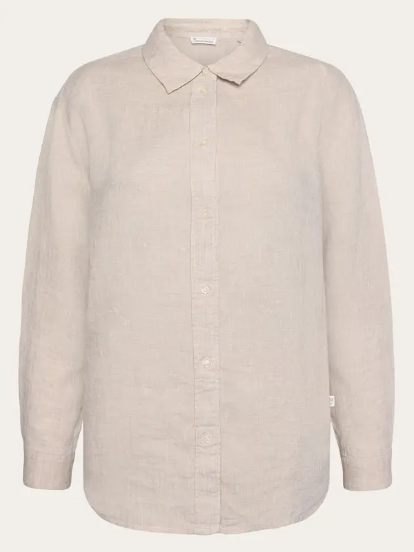 Loose linen shirt - Yarndyed Light feather gray