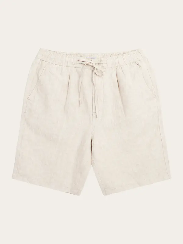 Loose Linen shorts - Yarndyed Light feather gray