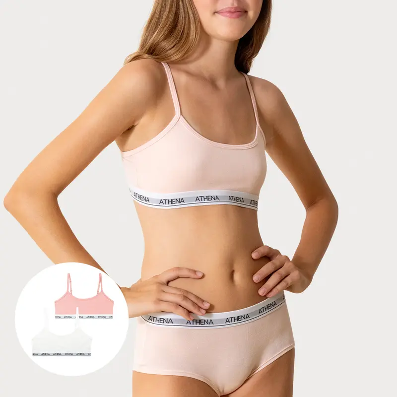 Lot de 2 brassières fille Coton Ultra Doux Athena