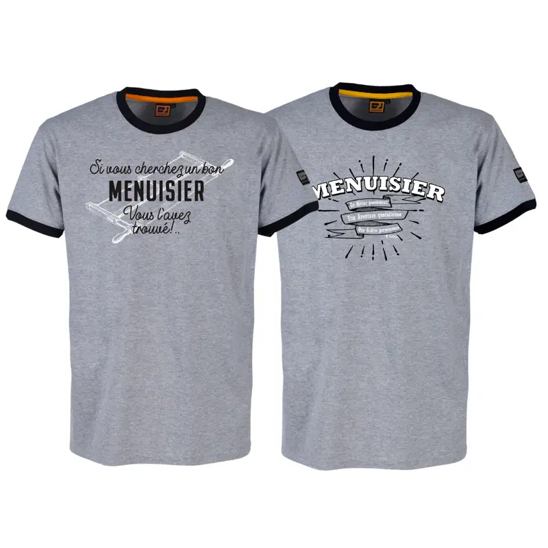 Lot de 2 tee-shirts Bosseur métier Menuisier