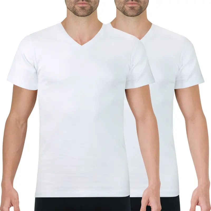 Lot de 2 Tee-shirts homme col V Ecopack Athena