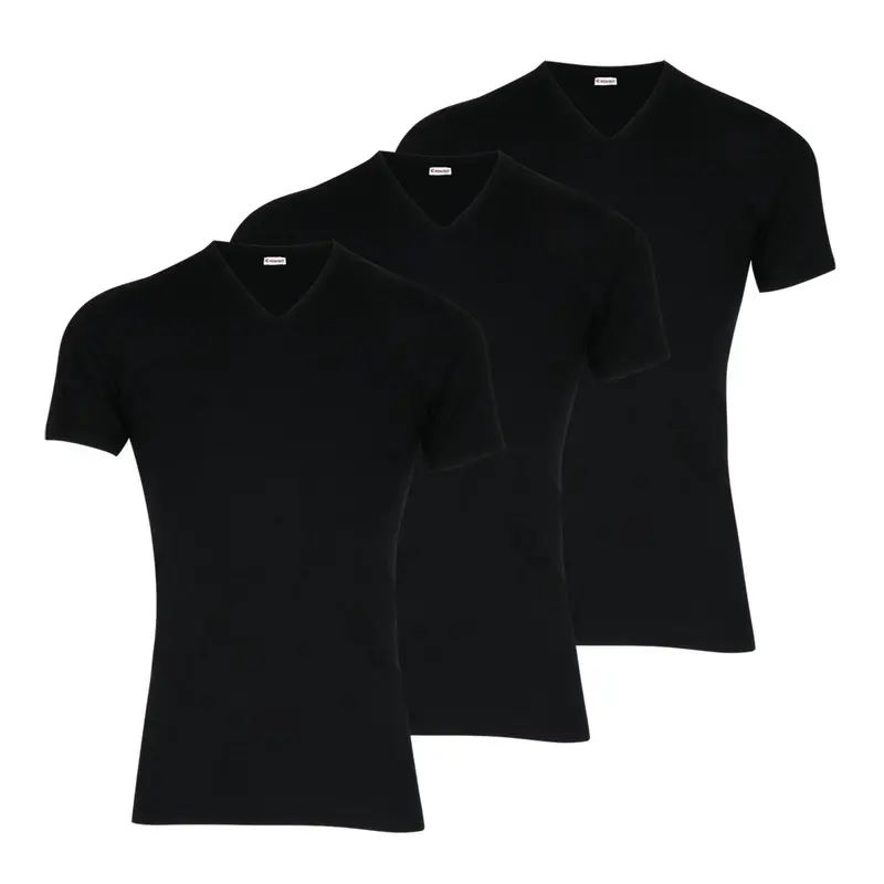 Lot de 3 tee-shirts col V Pur coton Premium Eminence