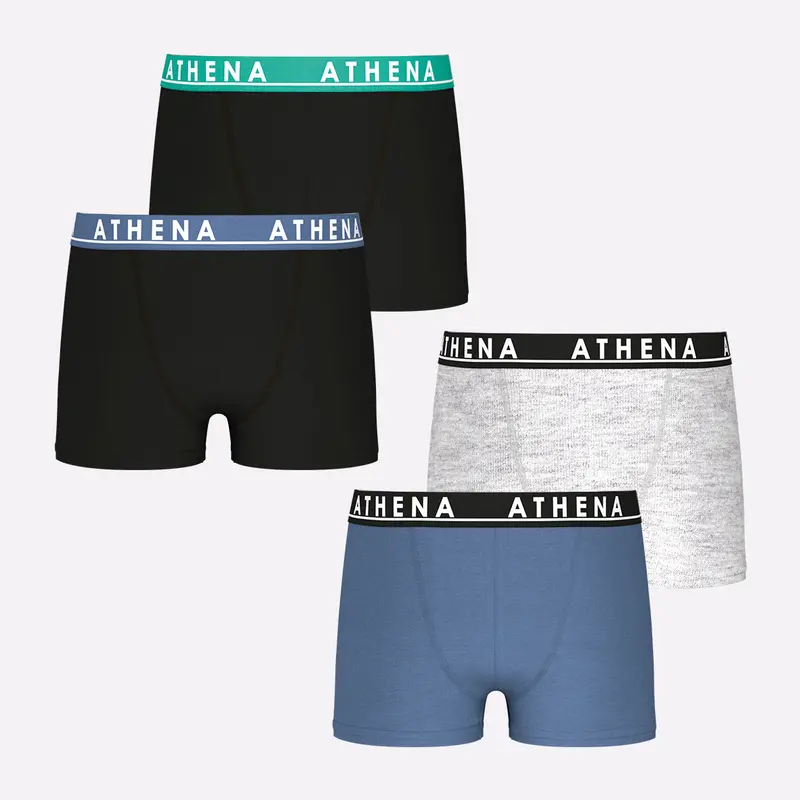 Lot de 4 boxers garçon Easy Color Athena