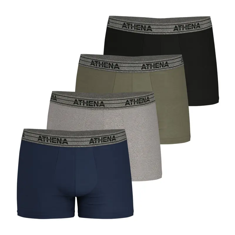 Lot de 4 boxers homme Basic Coton Ecopack Athena