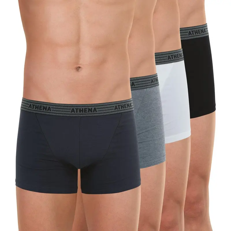 Lot de 4 boxers homme Ecopack Basic Coton Athena