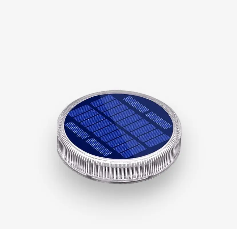 Lot de 4 lampes LED rondes solaires terrasse