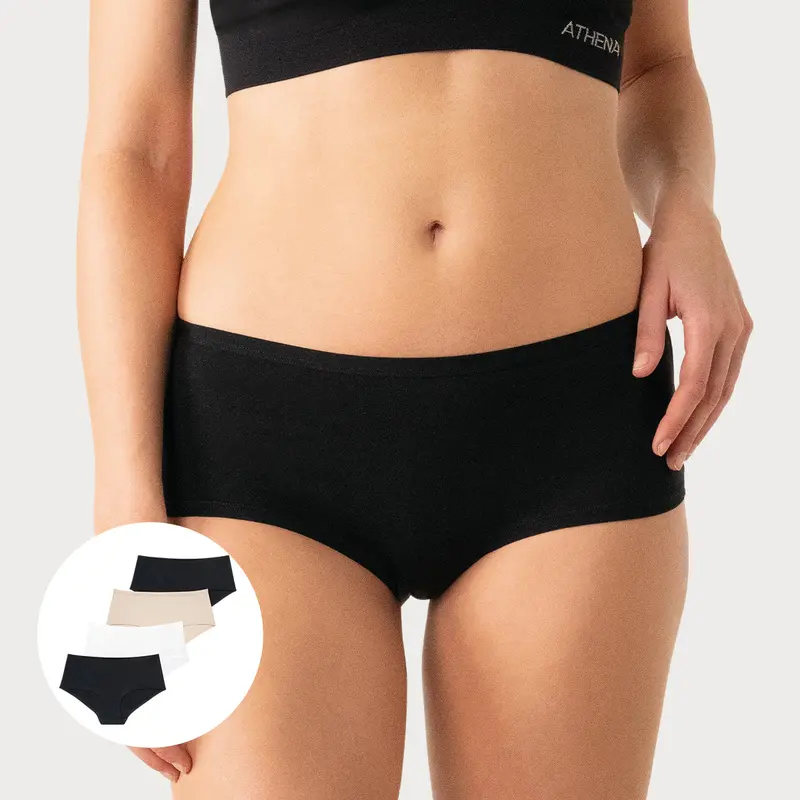 Lot de 4 shortys femme Ecopack Basic Athena