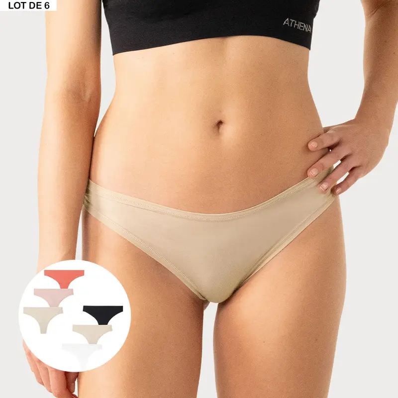 Lot de 6 tangas femme Ecopack Micro Athena