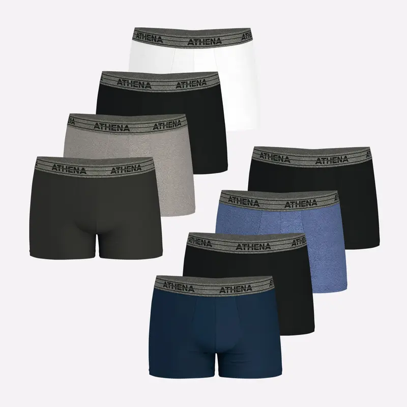 Lot de 8 boxers homme Basic Coton Athena