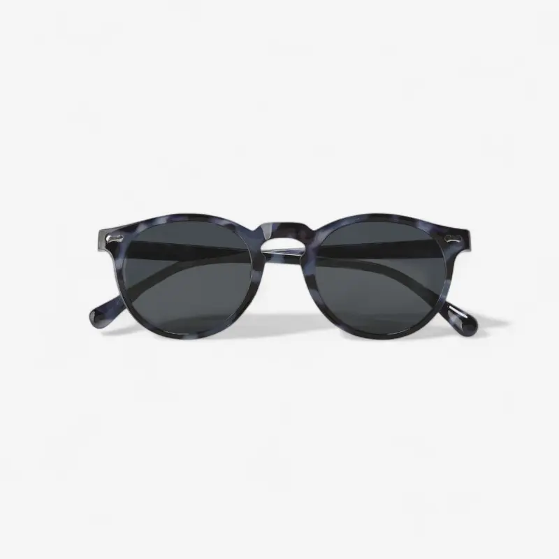 Lunettes de soleil rondes rétro polarisées monture épaisse