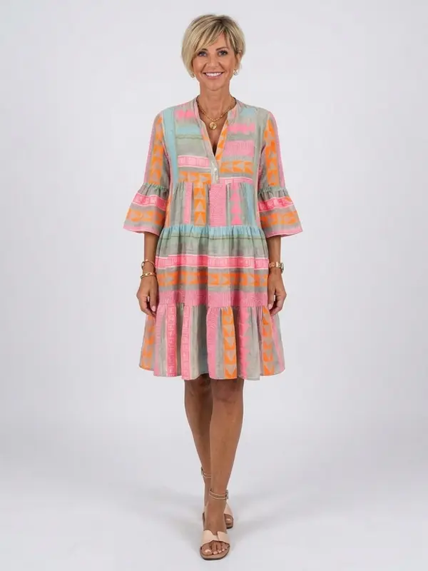 Maelle - Robe Géométrique Légère