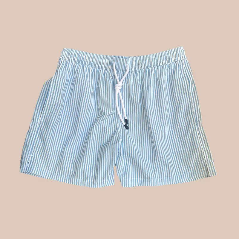 Maillot de bain bleu clair rayures blanches