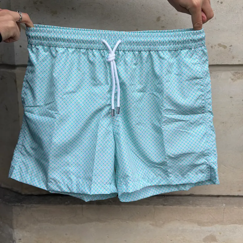 Maillot de bain "Madeira" vert turquoise motif orange