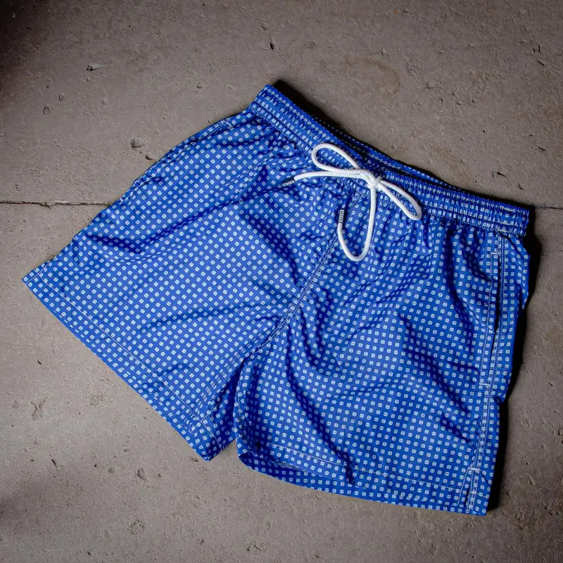 Maillot motif floral bleu marine
