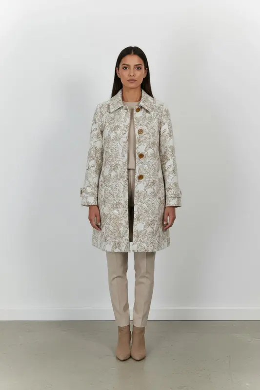 Manteau Beige et Blanc - Taille S/36