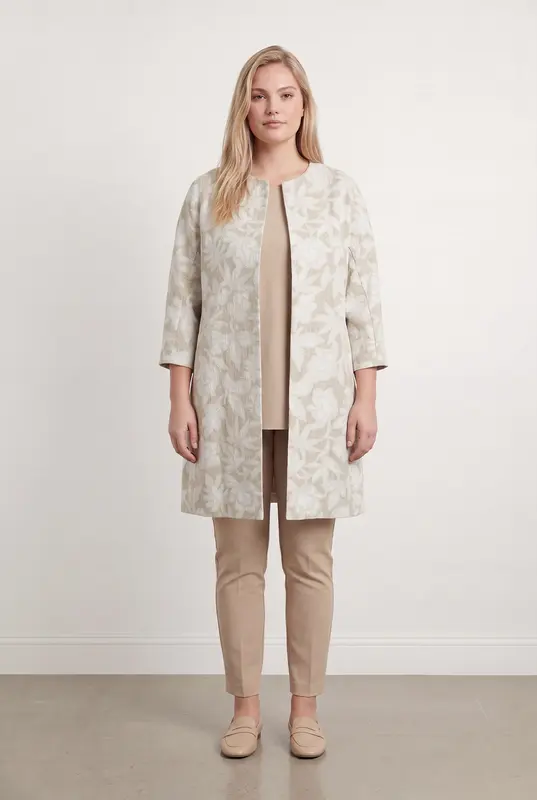 Manteau Beige et Blanc - Taille XXL/44