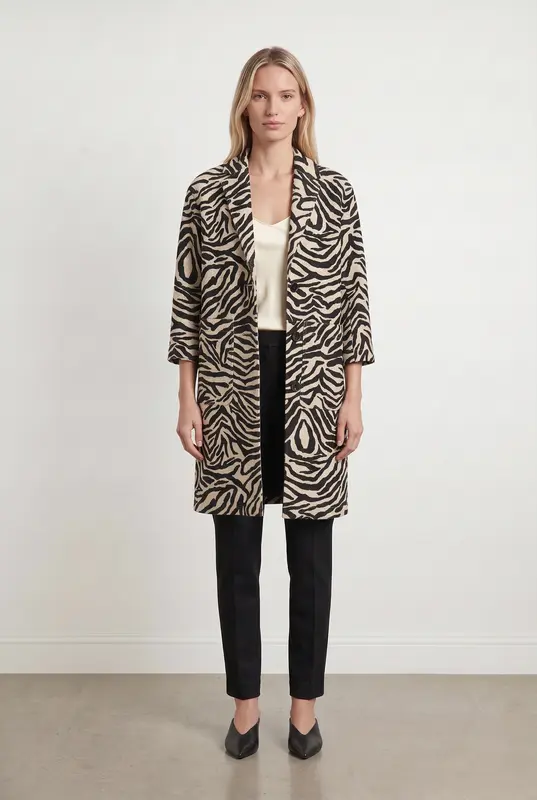 Manteau Beige et Noir - Taille XS/34