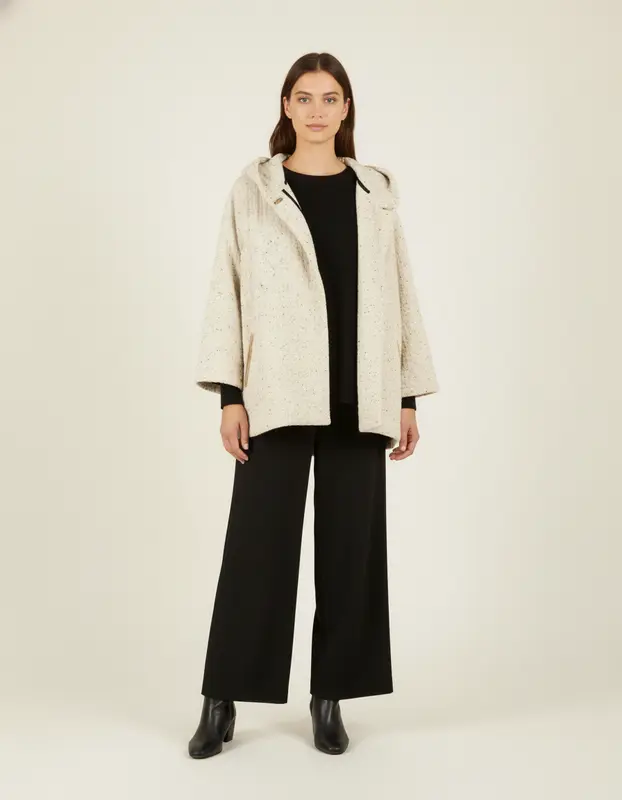 Manteau blanc à capuche - Taille XS/34