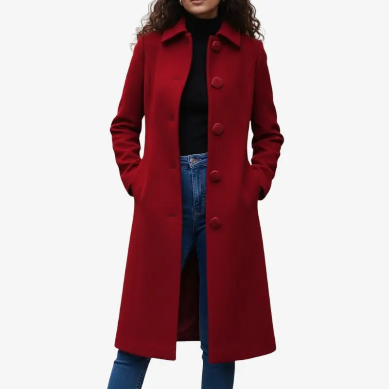Manteau boutonné manches longues