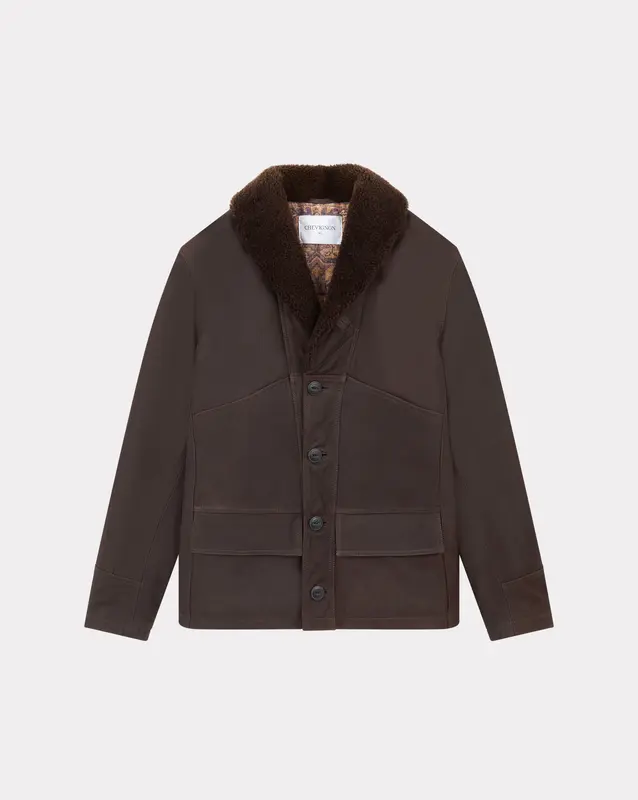 MANTEAU CUIR CAMERAMAN MARRON
