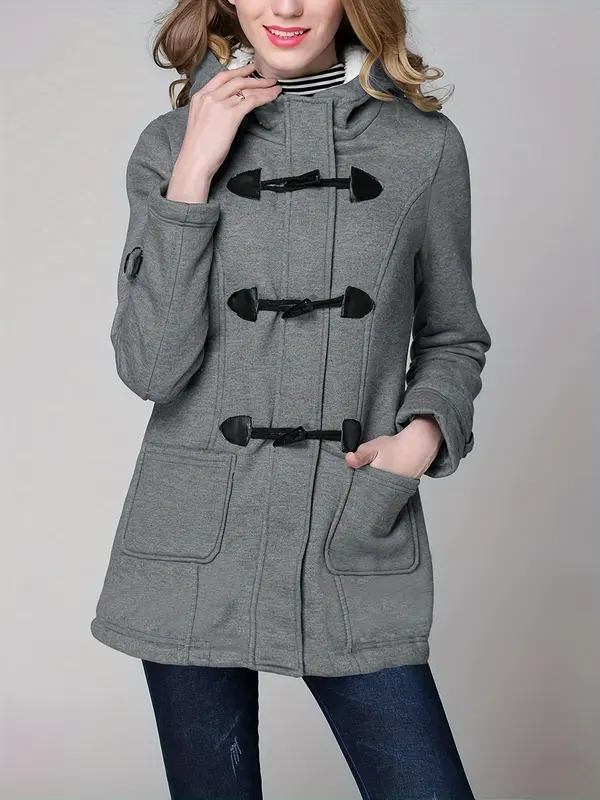 Manteau femme à capuche manches longues