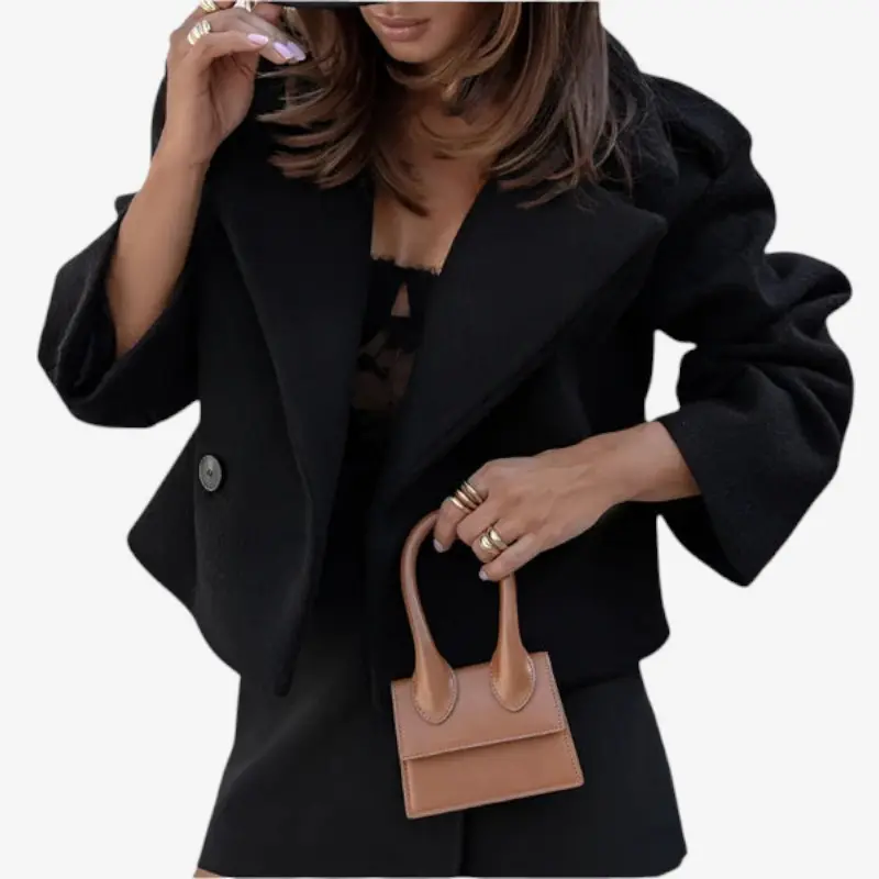 Manteau femme col à revers boutonné