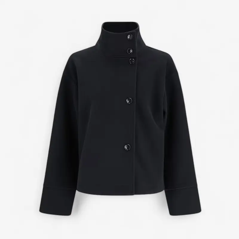 Manteau femme col montant boutonnage simple