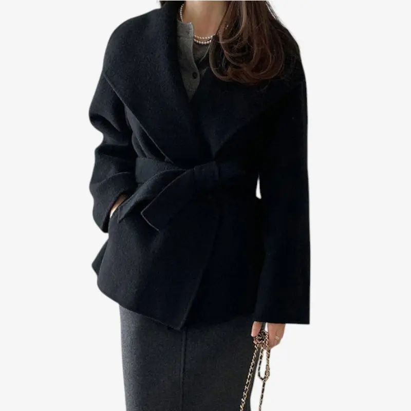 Manteau femme mi-long ceinturé