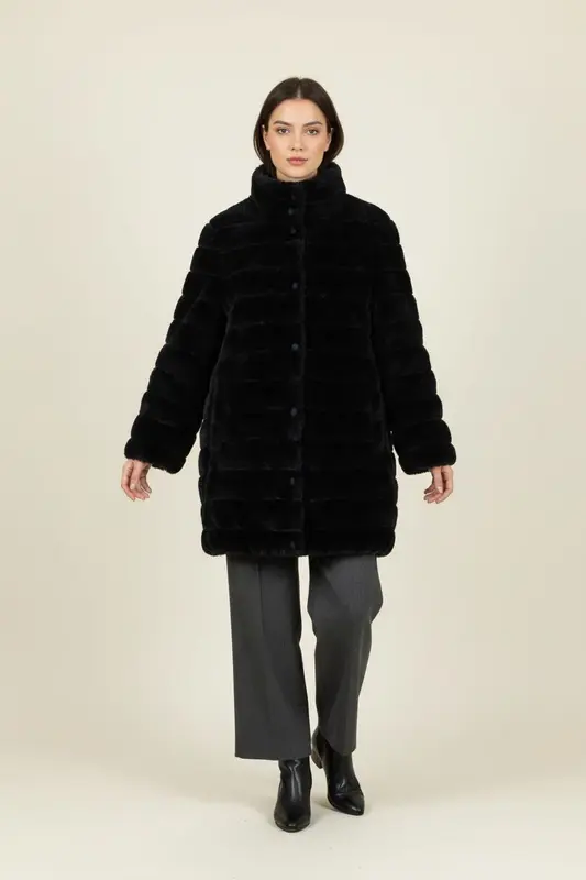 Manteau Fourré Bleu - Taille XL/42