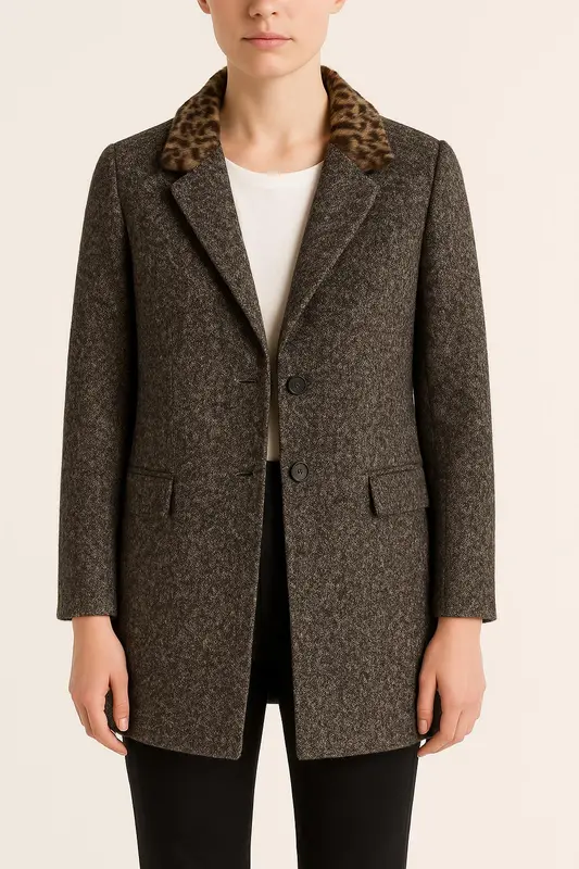 Manteau Gris et Marron - Taille XS/34