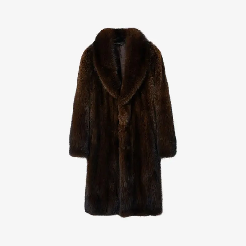 Manteau homme en fausse fourrure épaisse manches longues
