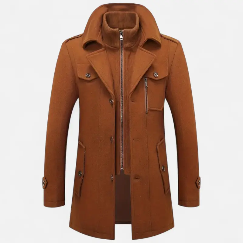 Manteau homme en tweed coupe slim, tailoring classique