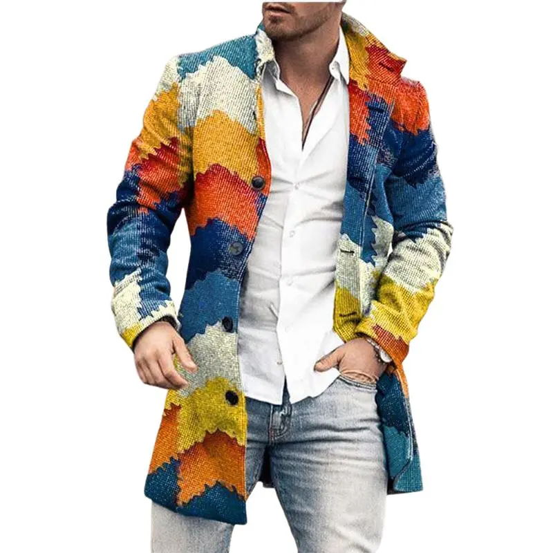 Manteau homme trois-quarts, coupe slim élégante à boutons
