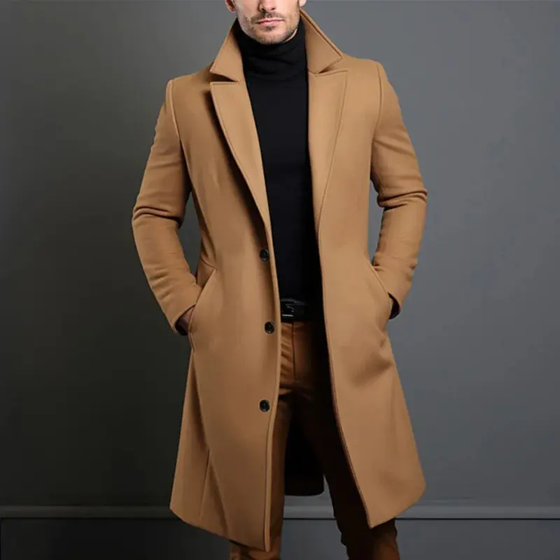 Manteau long élégant avec poches et style polyvalent