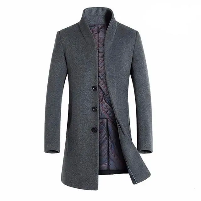 Manteau long homme en laine mélangée, élégance hivernale