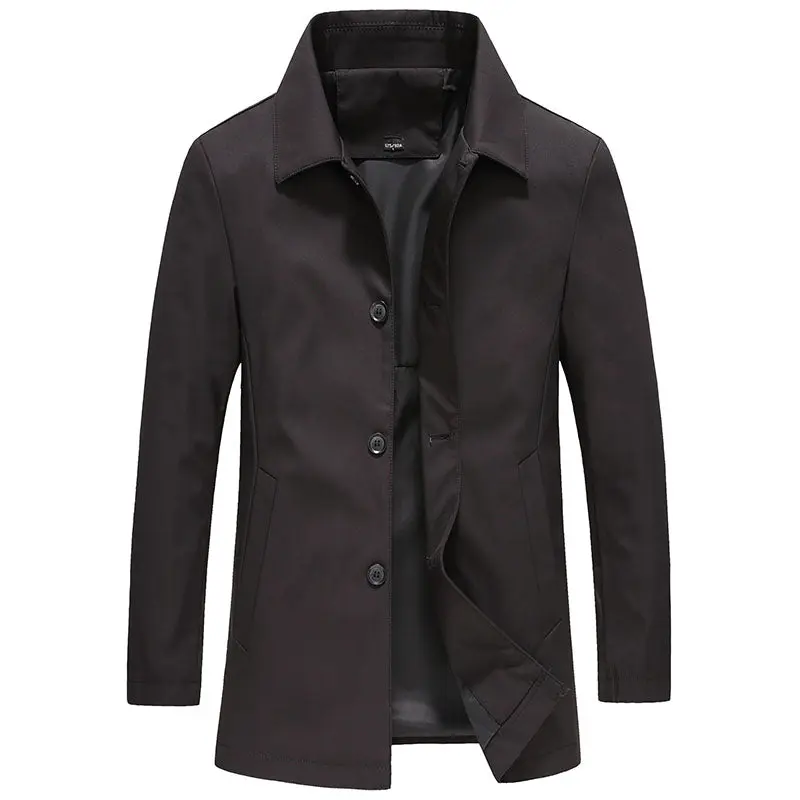 Manteau long homme en polaire coupe-vent, coloris uni