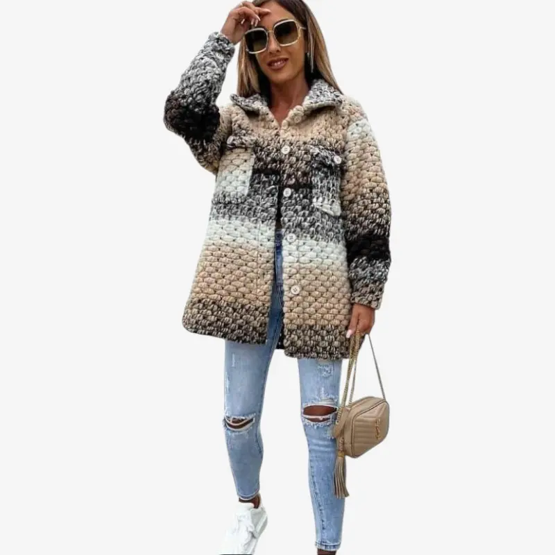 Manteau manches longues boutonné avec poches