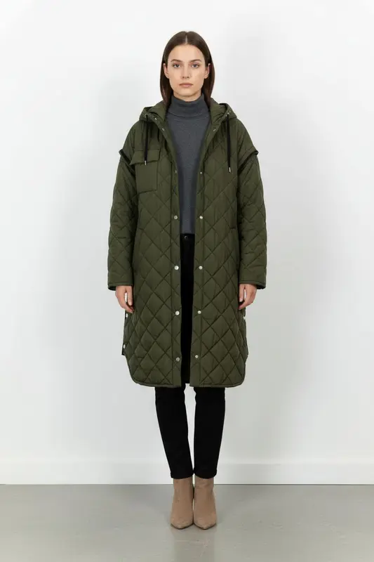 Manteau Matelassé Vert - Taille XS/34