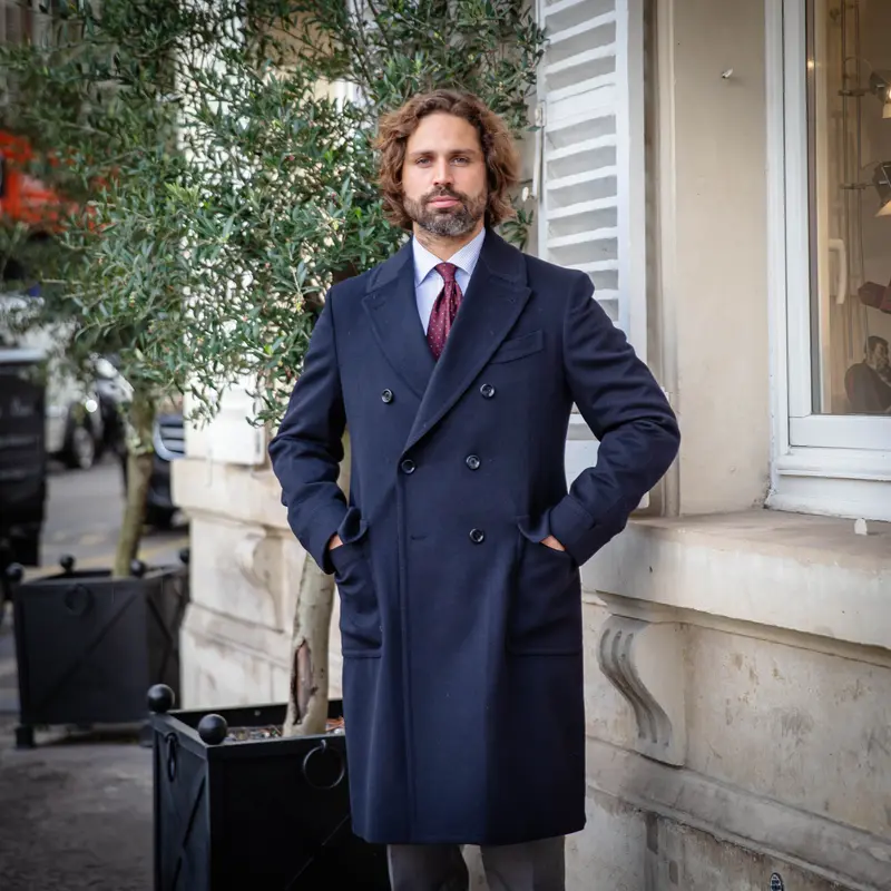 Manteau « polo coat » bleu nuit
