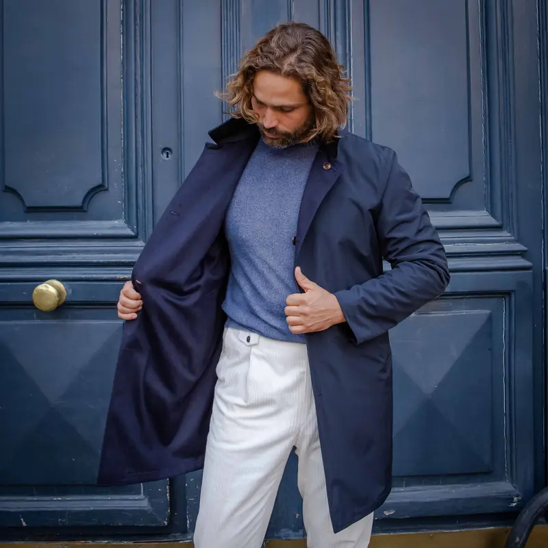Manteau réversible PEAK cachemire Bleu marine - KIRED