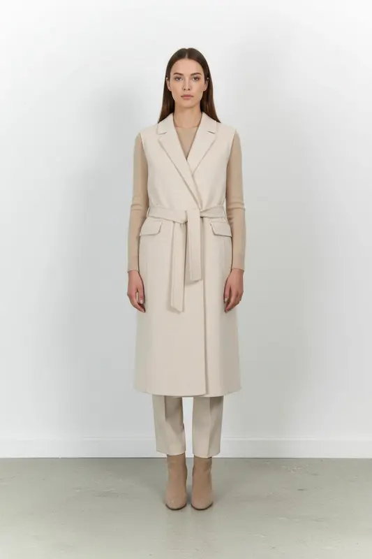 Manteau Sans Manches Beige - Taille XS/34