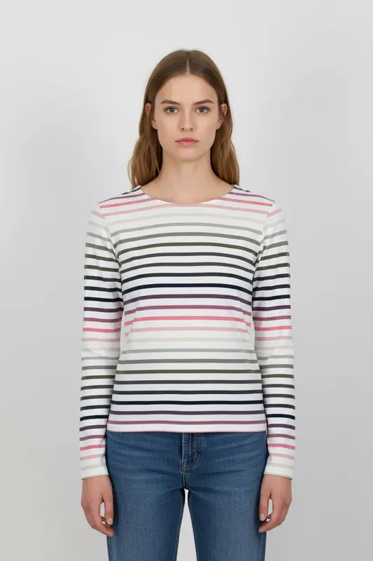 Marinière Blanc et Multicolore - Taille M/38