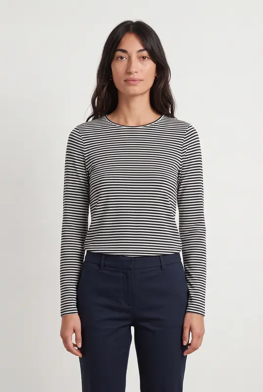 Marinière Blanc et Noir - Taille XS/34