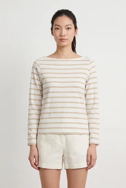 Marinière Blanche et Beige - Taille S/36