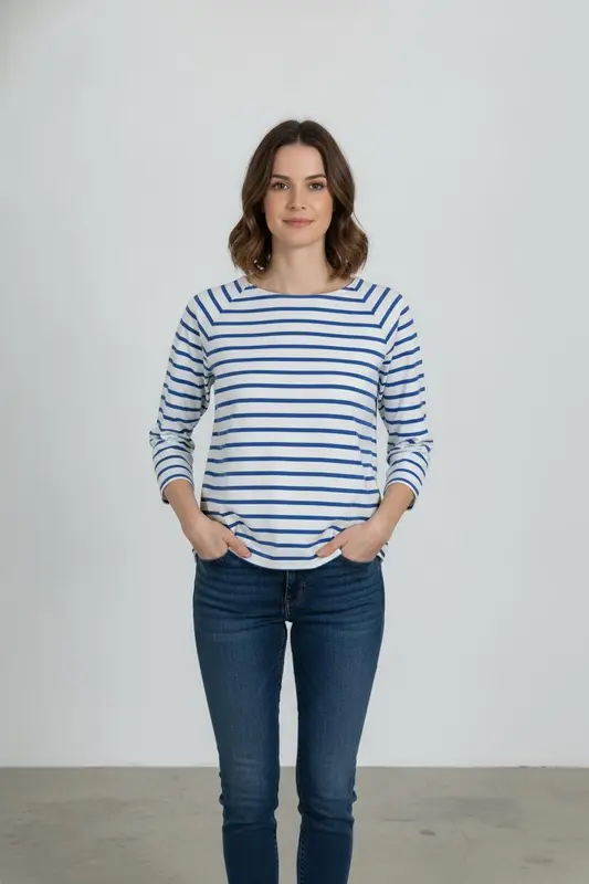 Marinière Blanche et Bleue - Taille M/38