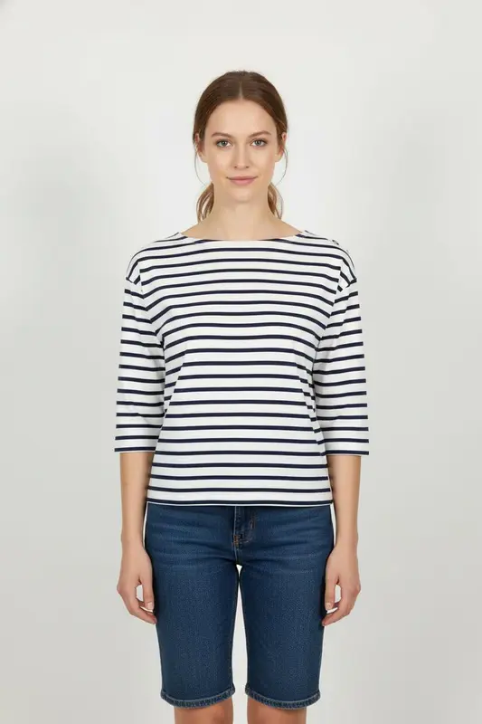 Marinière Blanche et Bleue - Taille S/36