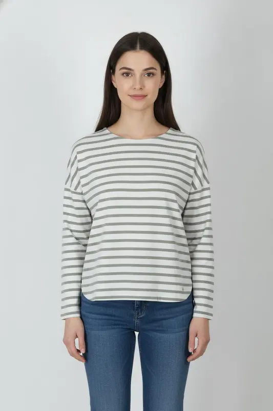 Marinière Blanche et Grise - Taille XS/34